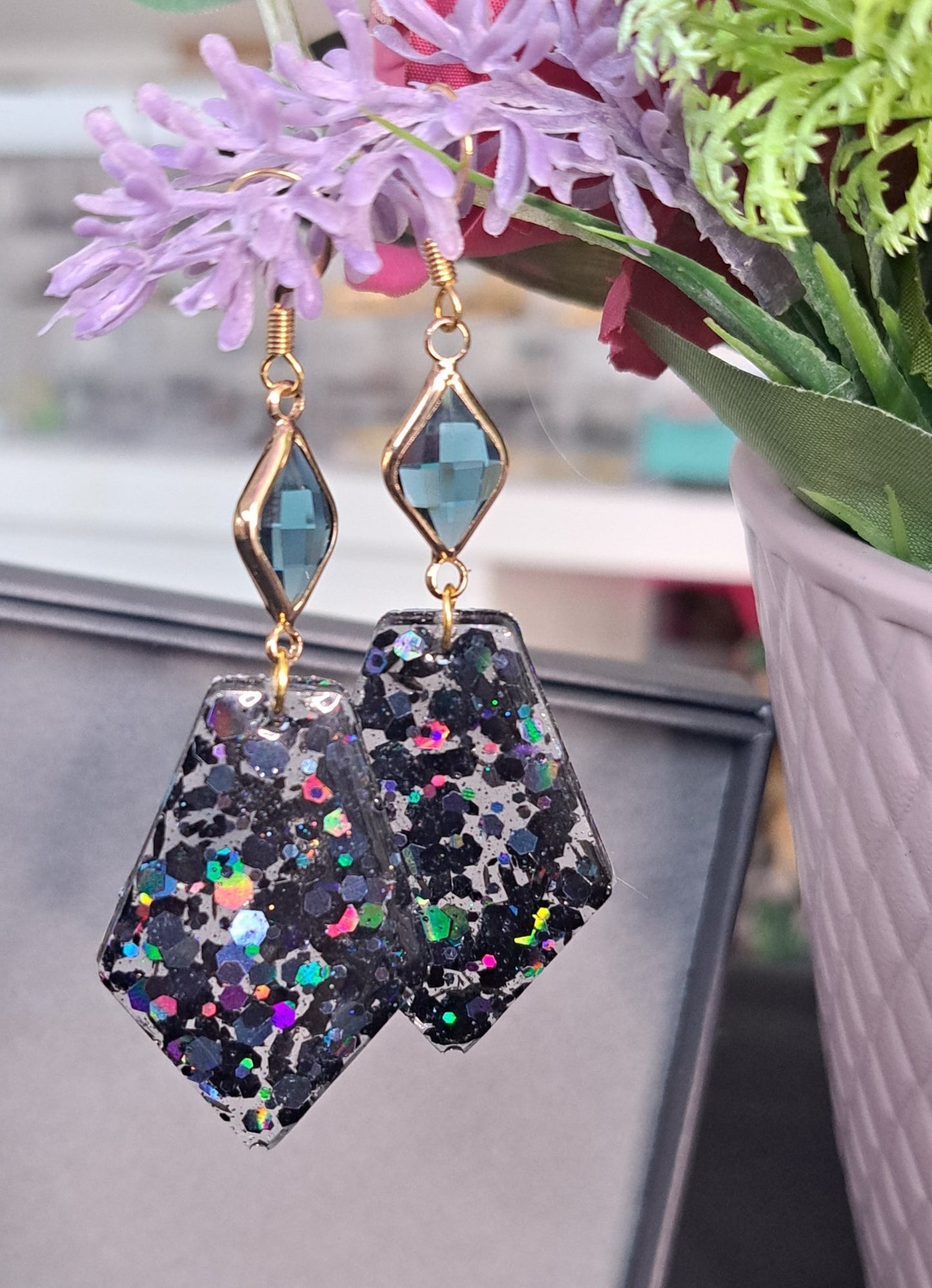 Audrey in Black Sparkle - Ear Candy by Naomi Audrey in Black Sparkle