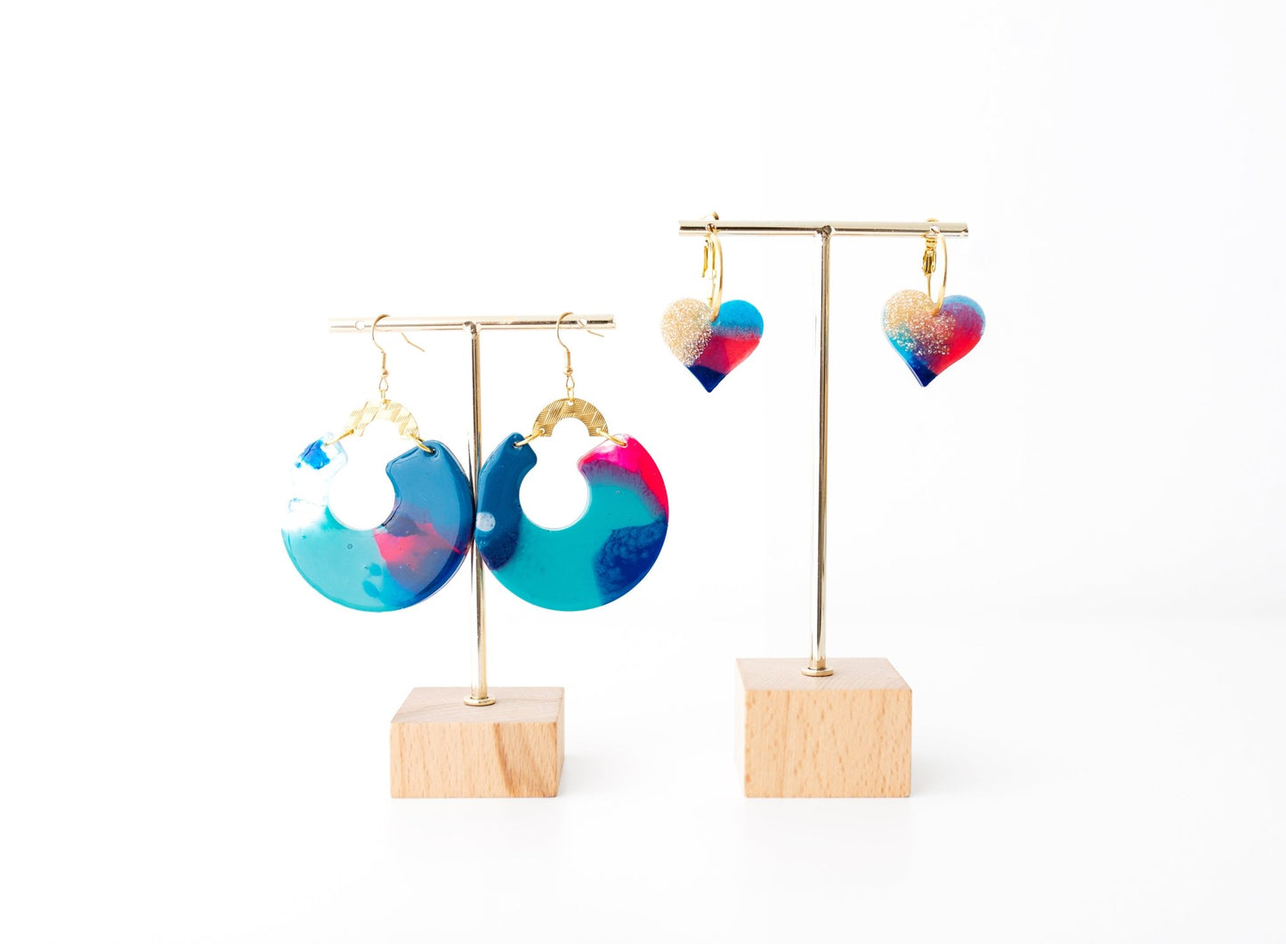 Heart spring on a gold hoop - Ear Candy by Naomi Heart spring on a gold hoop