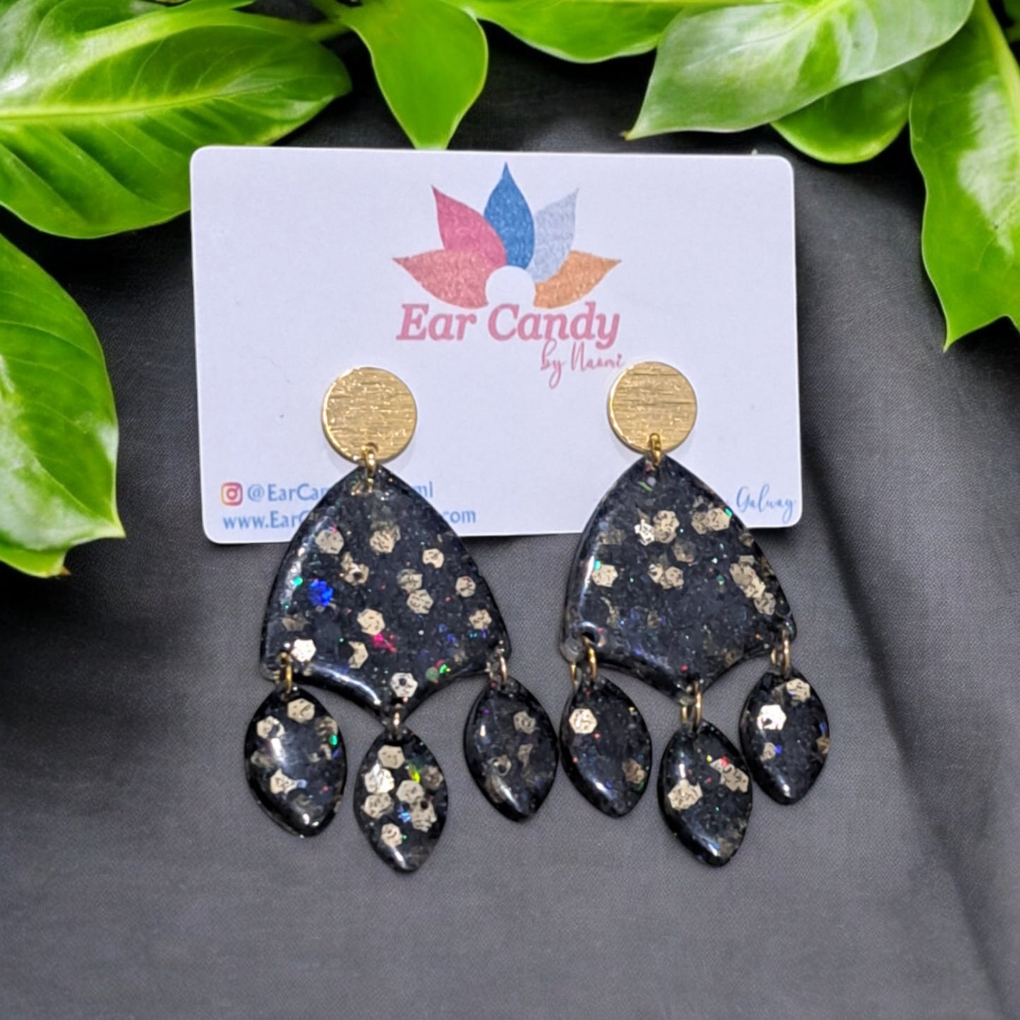 Muireann in gold and black - Ear Candy by Naomi Muireann in gold and black