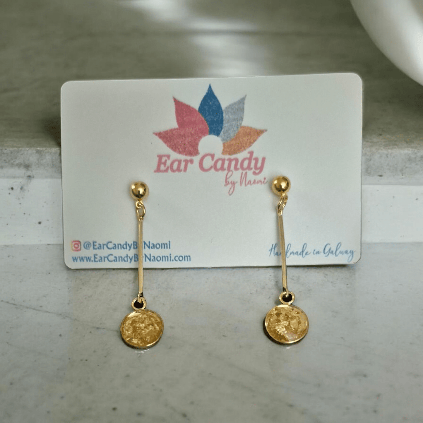 Sadie Gold flake long drops - Ear Candy by NaomiSadie Gold flake long drops
