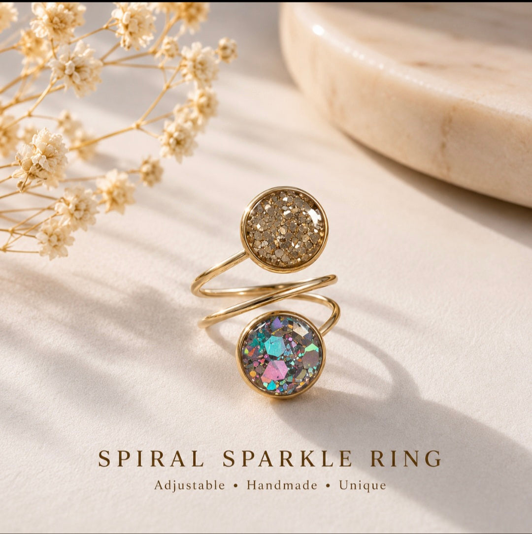 Sweet Gem Spiral Rings