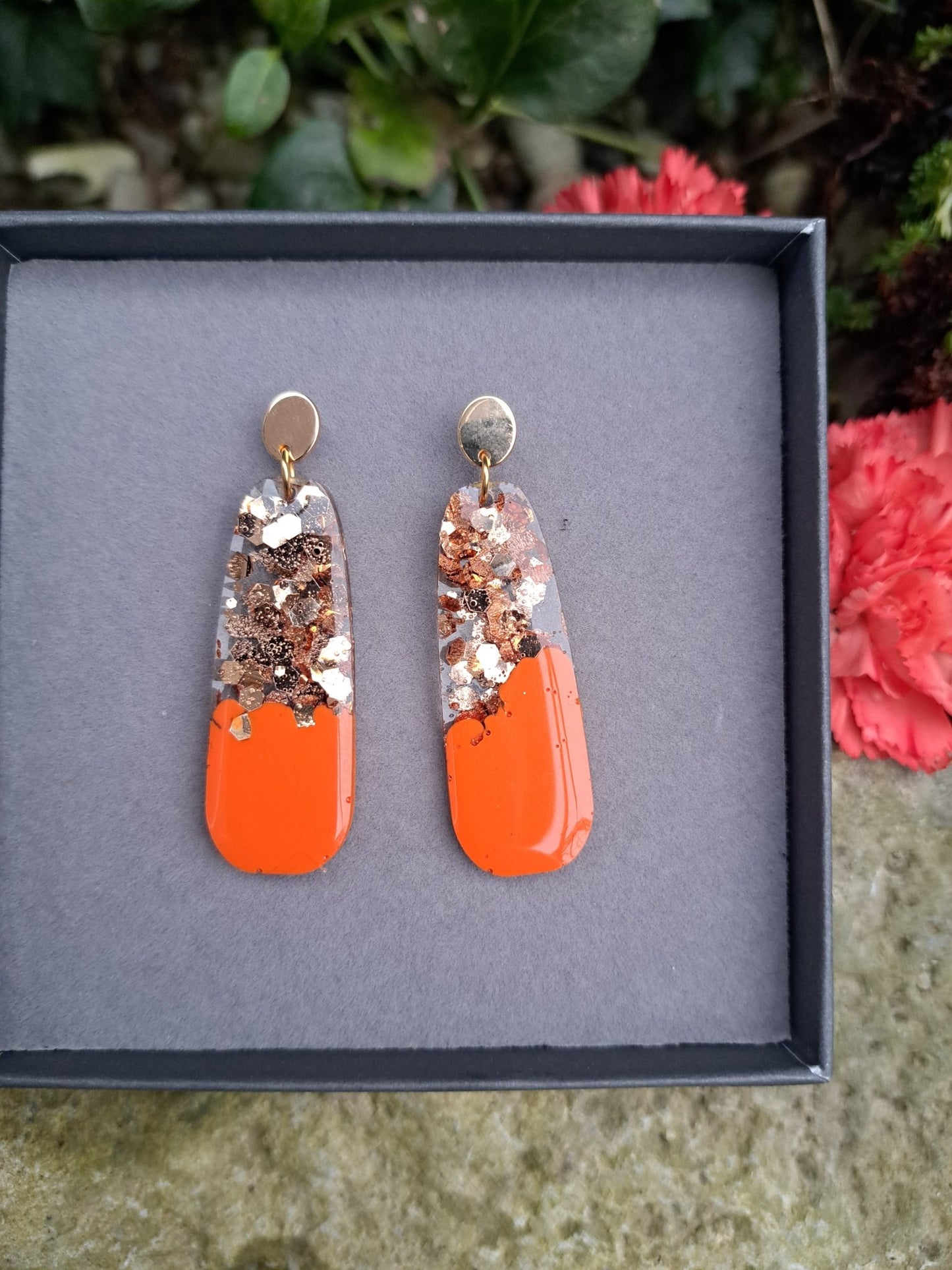 Sia in orange sparkle - Ear Candy by Naomi Sia in orange sparkle