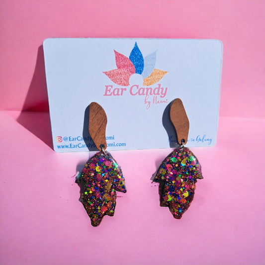 Glitter petal drops - Ear Candy by Naomi Glitter petal drops