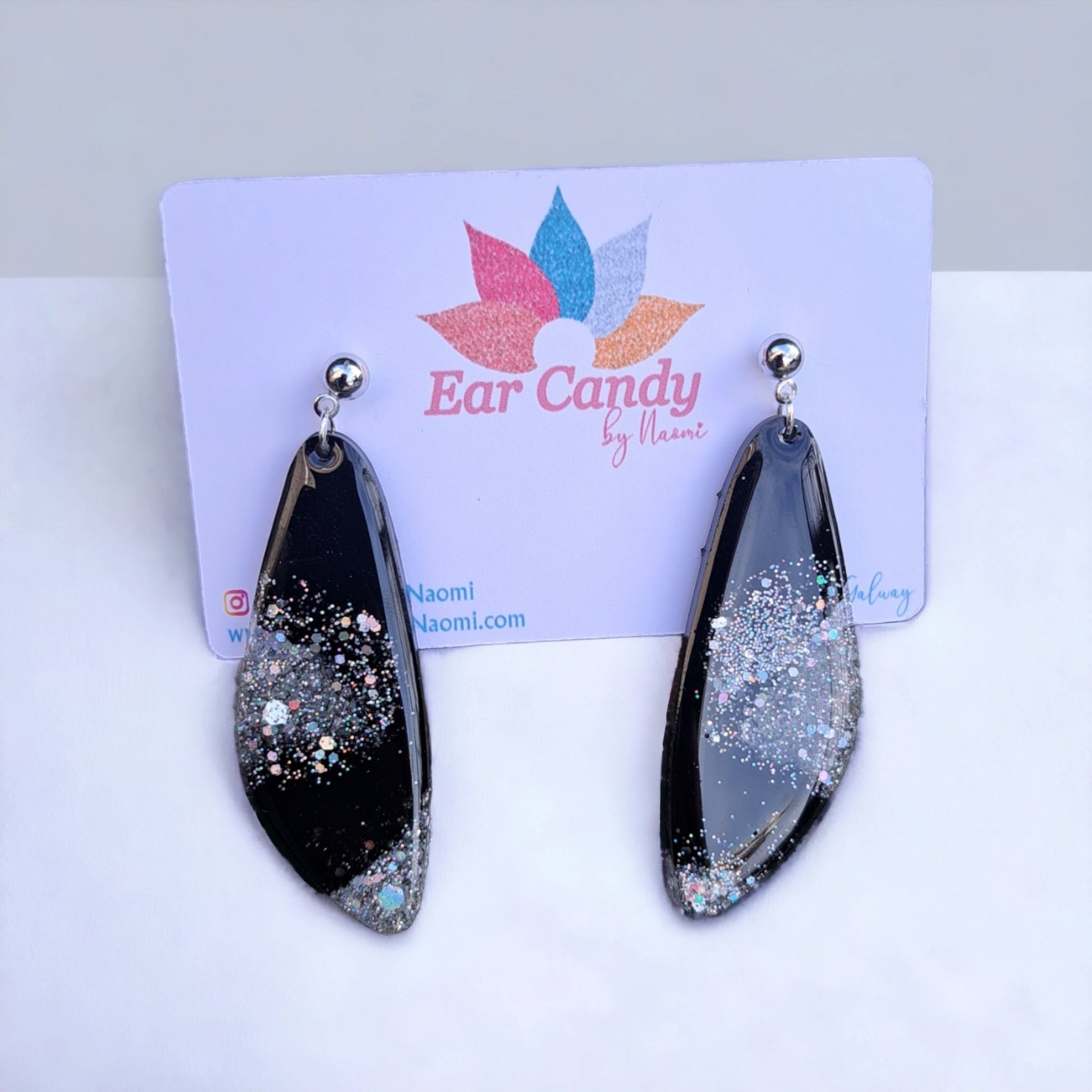 Lions Mane Black glitter sparkle - Ear Candy by Naomi Lions Mane Black glitter sparkle