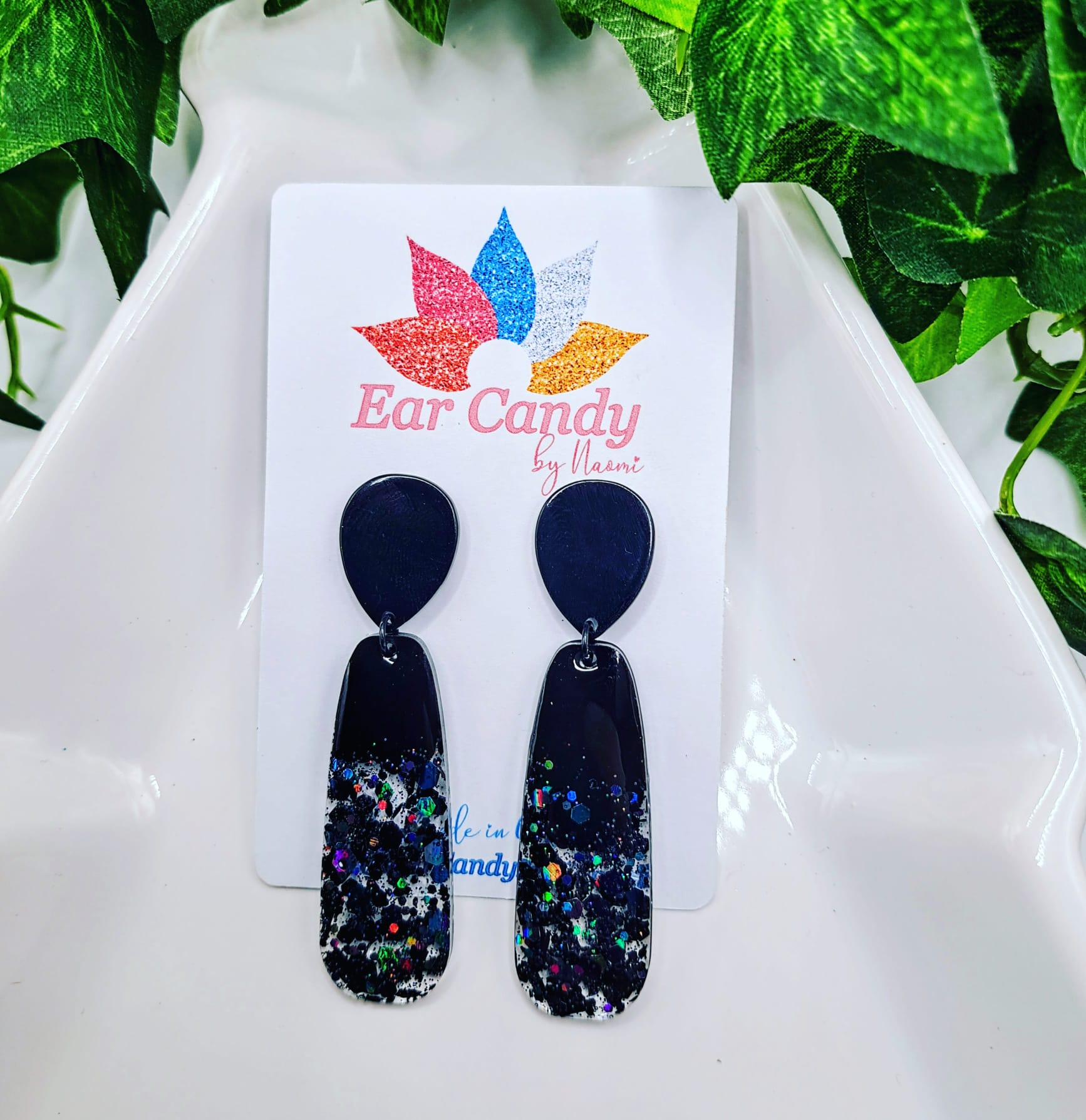 Sia in Black Sparkle - Ear Candy by Naomi Sia in Black Sparkle