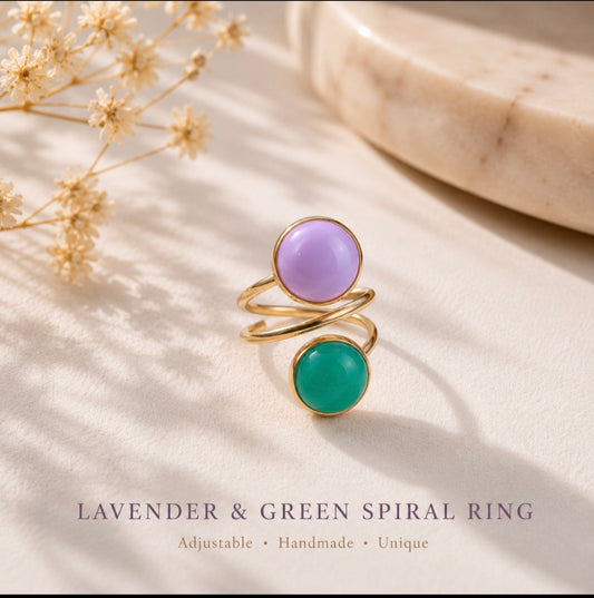 Sweet Gem Spiral Rings