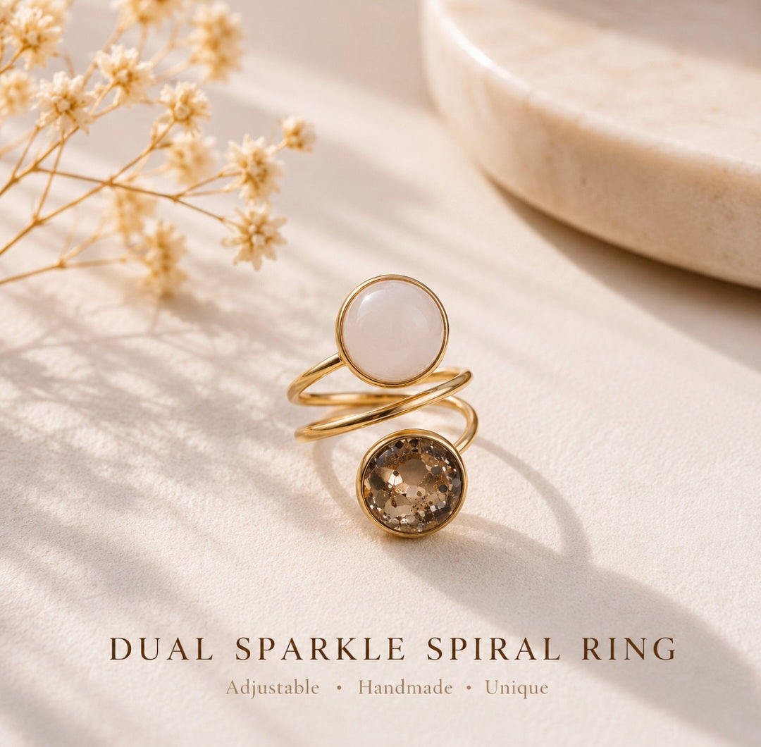 Sweet Gem Spiral Rings